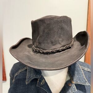Brown Leather Cowboy Hat